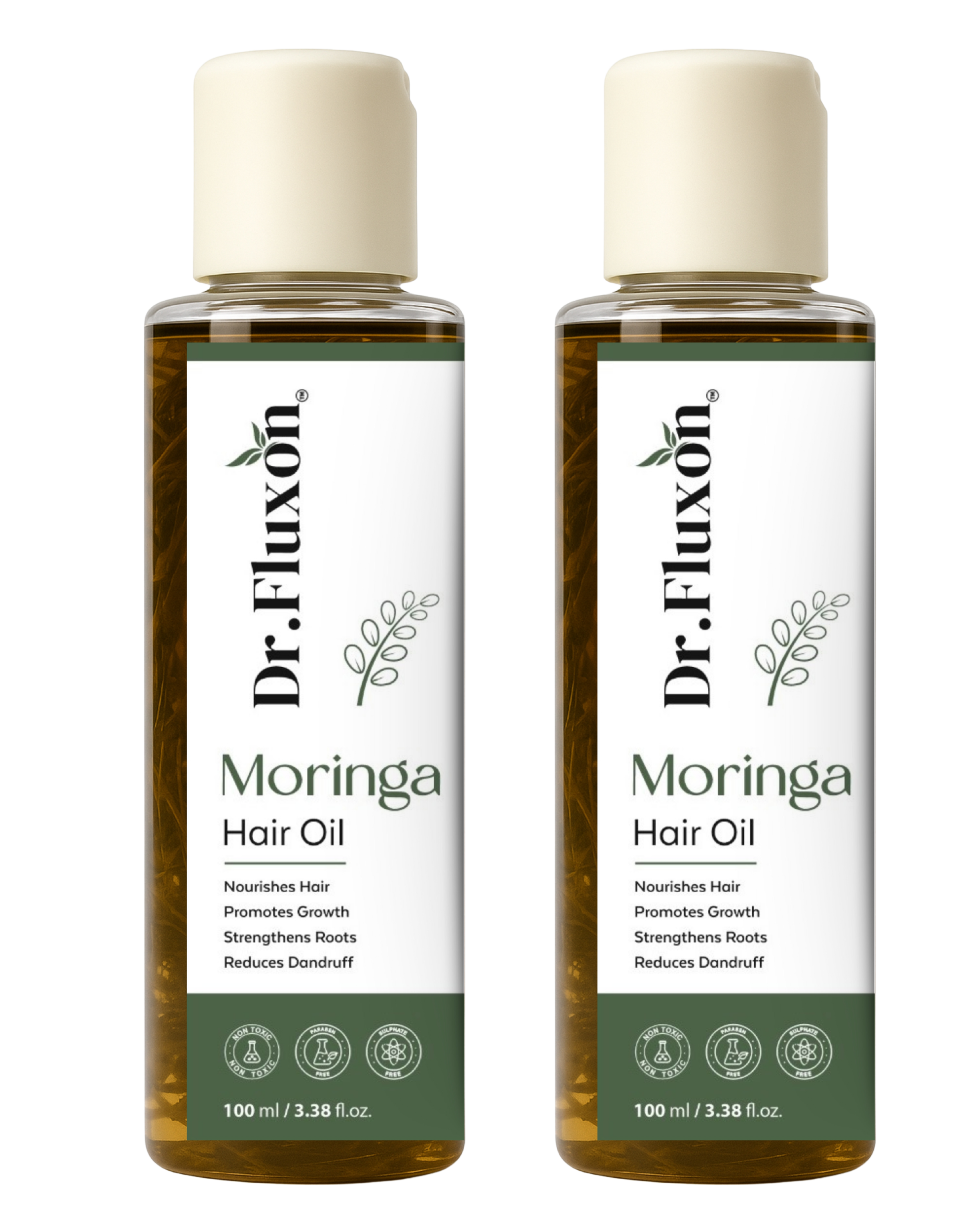 Dr. Fluxon Moringa Hair Oil – Natural Hair Growth & Nourishment (pack of 2)