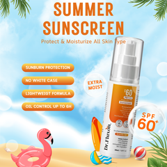 Dr. Fluxon SPF 60 PA++++ Sunscreen Moisturizer - No White Cast, Lightweight & Hydrating with Hyaluronic Acid & Ceramides (50ml)