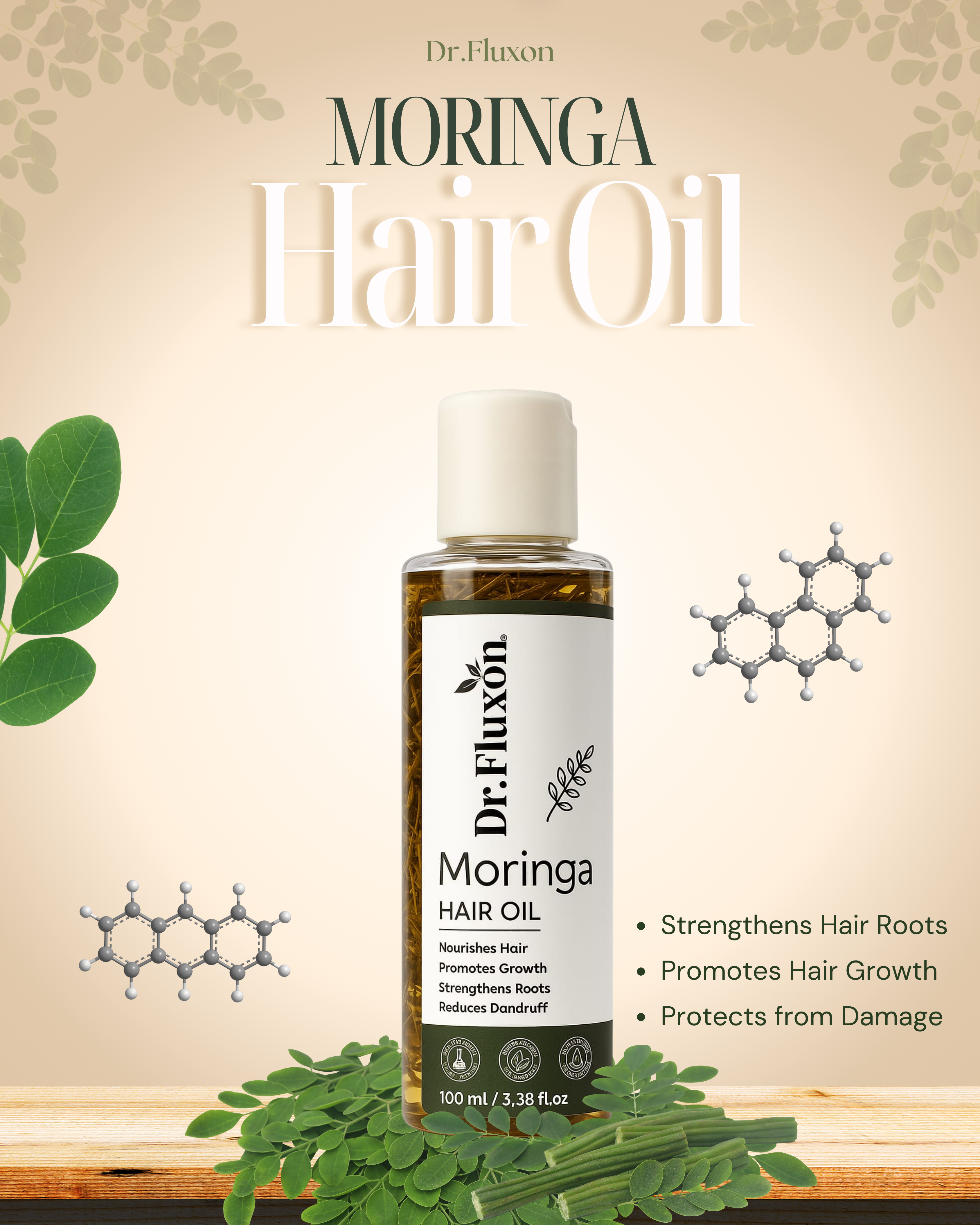 Dr. Fluxon Moringa Hair Oil – Natural Hair Growth & Nourishment