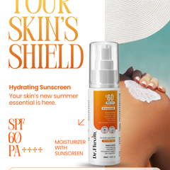 Dr. Fluxon SPF 60 PA++++ Sunscreen Moisturizer - No White Cast, Lightweight & Hydrating with Hyaluronic Acid & Ceramides (50ml)