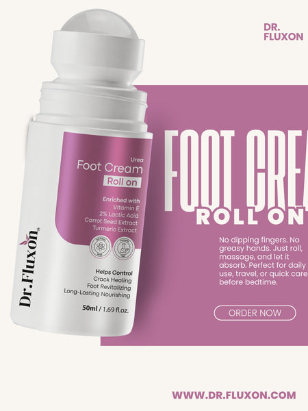 Dr. Fluxon 20% Urea Foot Cream Roll-on (50ml) – Intensive Repair for Dry & Cracked Heels with Lactic Acid & Vitamin E