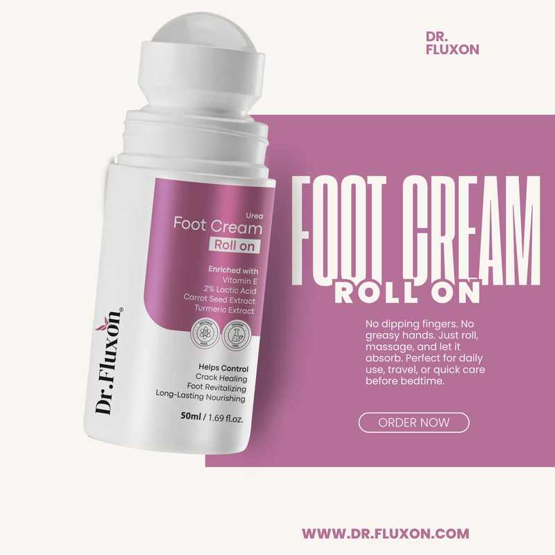 Dr. Fluxon 20% Urea Foot Cream Roll-on (50ml) – Intensive Repair for Dry & Cracked Heels with Lactic Acid & Vitamin E