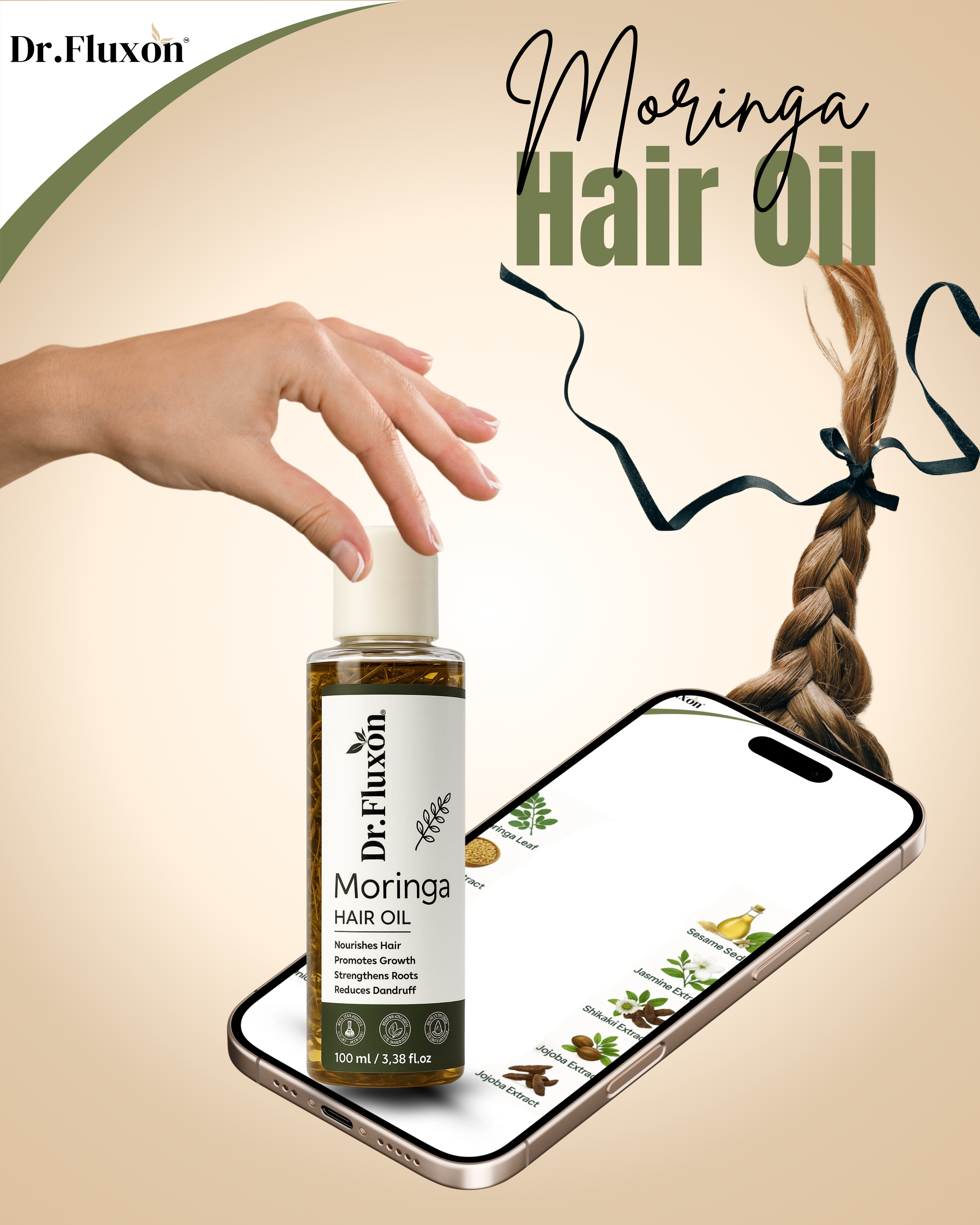 Dr. Fluxon Moringa Hair Oil – Natural Hair Growth & Nourishment