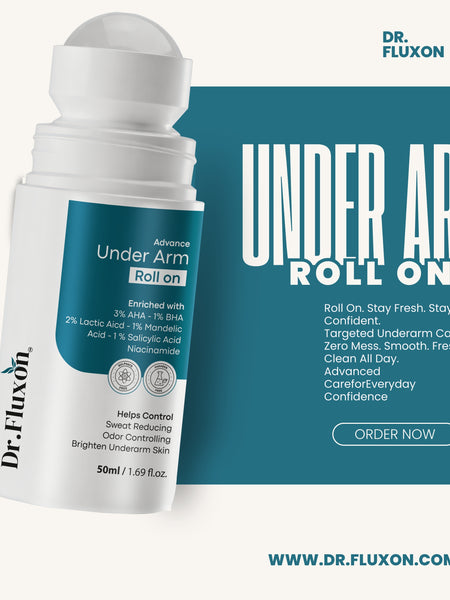Dr. Fluxon Advance Under Arm Roll-on - 3% AHA & 1% BHA for Brightening & Odor Control (50ml)