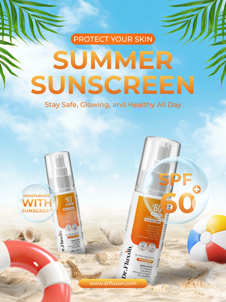 Dr. Fluxon SPF 60 PA++++ Sunscreen Moisturizer - No White Cast, Lightweight & Hydrating with Hyaluronic Acid & Ceramides (50ml)