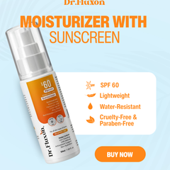 Dr. Fluxon SPF 60 PA++++ Sunscreen Moisturizer - No White Cast, Lightweight & Hydrating with Hyaluronic Acid & Ceramides (50ml)