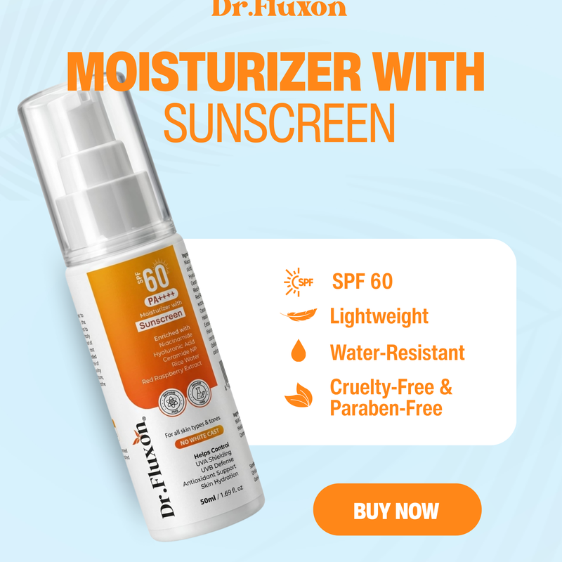 Dr. Fluxon SPF 60 PA++++ Sunscreen Moisturizer - No White Cast, Lightweight & Hydrating with Hyaluronic Acid & Ceramides (50ml)