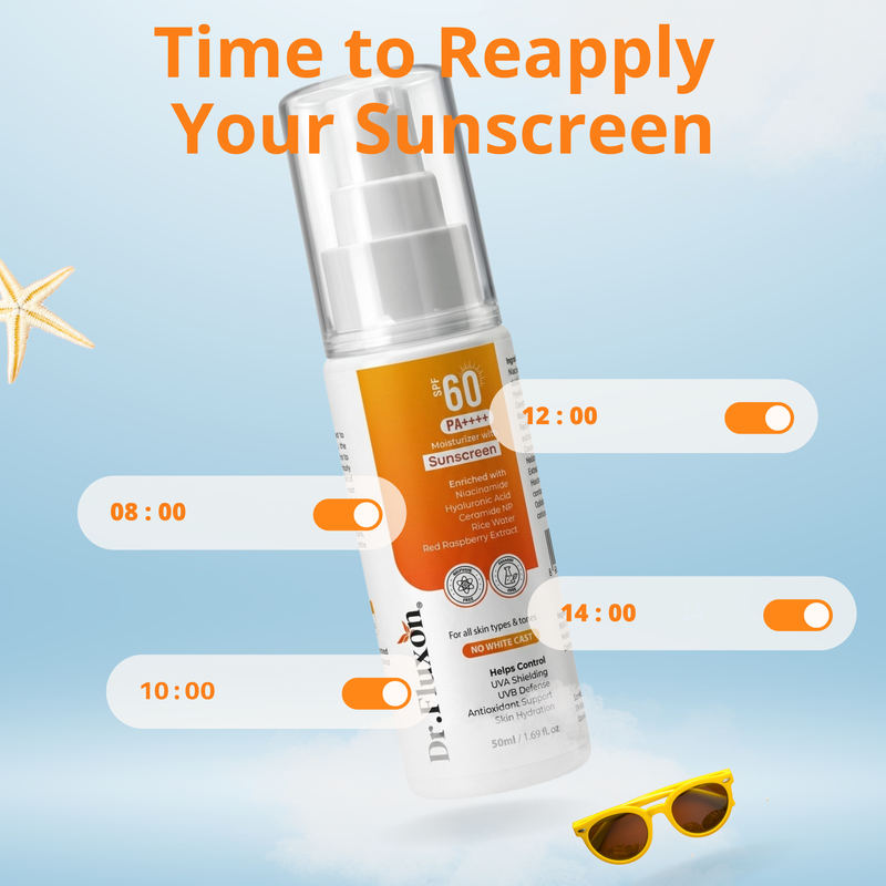 Dr. Fluxon SPF 60 PA++++ Sunscreen Moisturizer - No White Cast, Lightweight & Hydrating with Hyaluronic Acid & Ceramides (50ml)