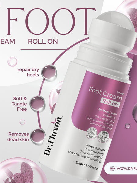 Dr. Fluxon 20% Urea Foot Cream Roll-on (50ml) – Intensive Repair for Dry & Cracked Heels with Lactic Acid & Vitamin E
