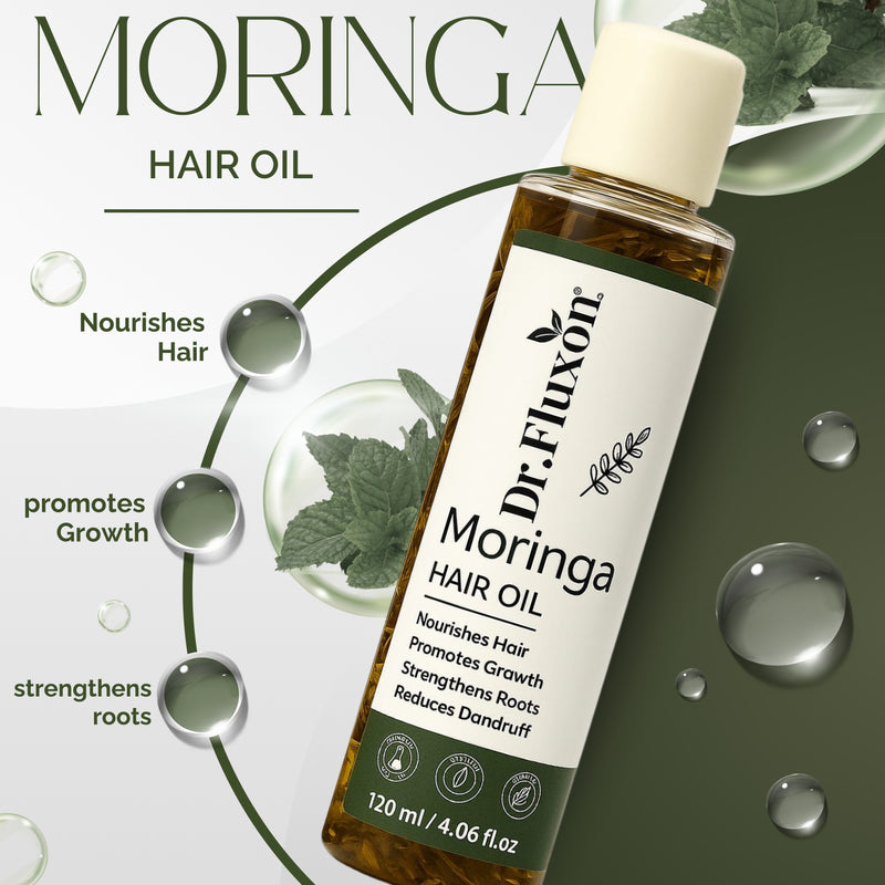Dr. Fluxon Moringa Hair Oil – Pure Growth & Dandruff Control Formula (100ml)