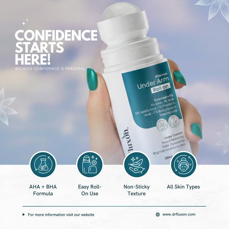 Dr. Fluxon Advance Under Arm Roll-on - 3% AHA & 1% BHA for Brightening & Odor Control (50ml)